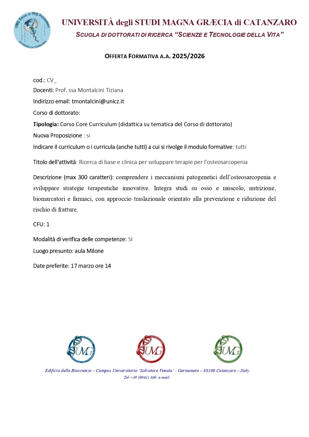 CV_ScMPNu_12-Ricerca di base e clinica per sviluppare terapie per l’osteosarcopenia