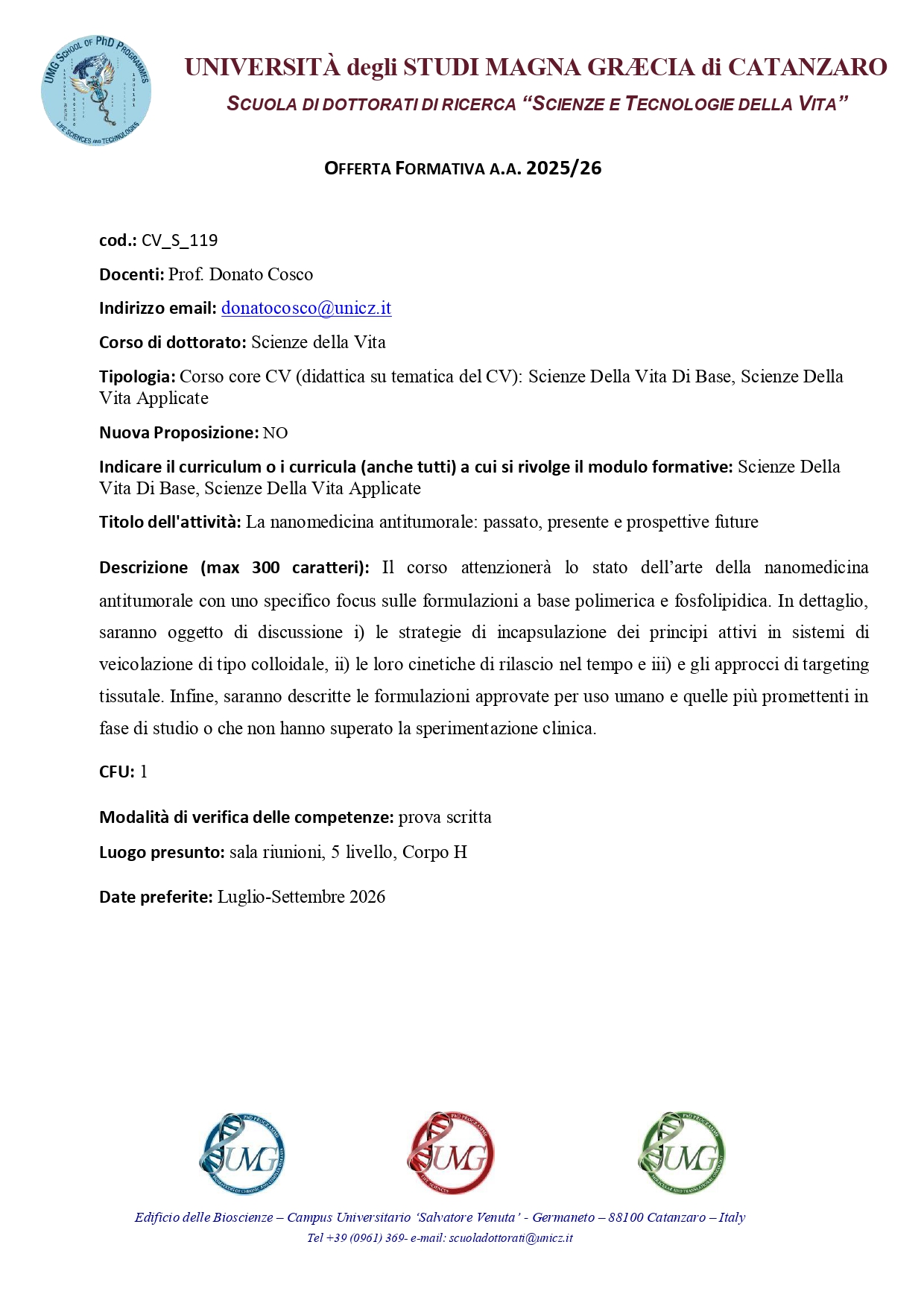 CV_S_119-La nanomedicina antitumorale: passato, presente e prospettive future