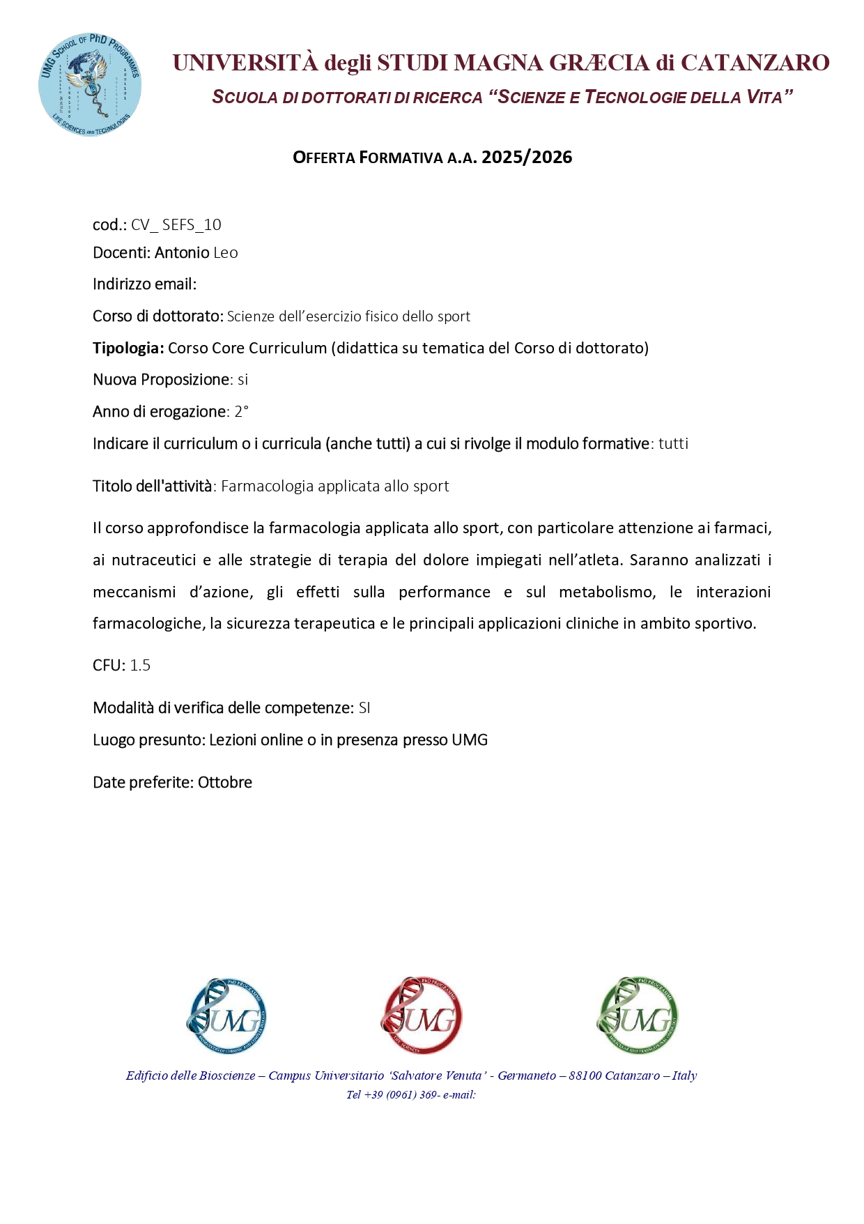 CV_SEFS_10- Farmacologia applicata allo sport